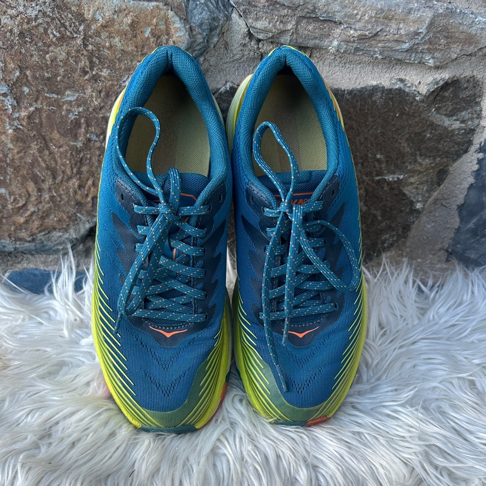 HOKA One One Torrent 2 Trail Running Shoes Blue Green Men’s 7.5